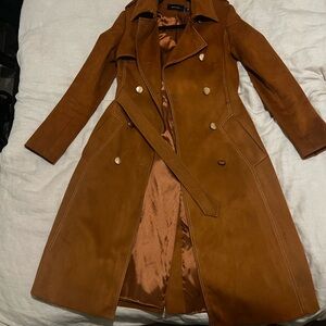 Karen Millen Tan Double-Breasted Trench Coat